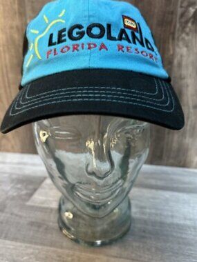 Legoland Florida Resort Hat Teal and Black Hook and Loop Adjustable Embroidred